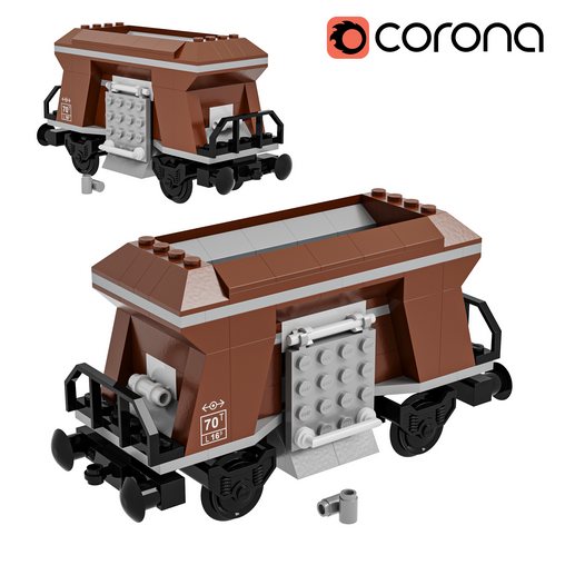 Train Lego Coal Hopper 3d model Download Maxve