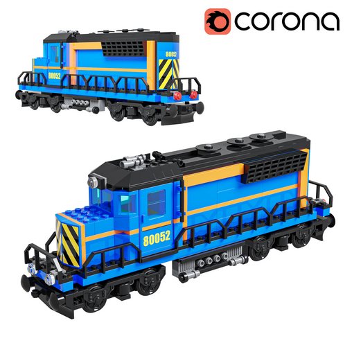 Train Lego Locomotive 80052 3d model Download Maxve