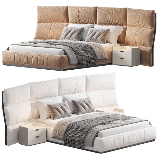 Palau Large Bed by La Conca 3d model Download Maxve