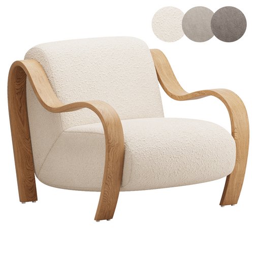 Bisou Accent Chair 3d model Download Maxve