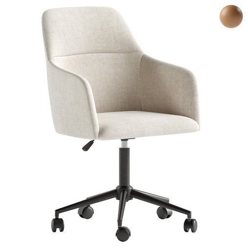 Asher Upholstered Swivel Desk Chair 3d model Download Maxve