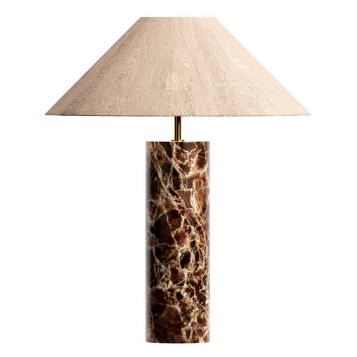 Morola 1 light large brown marble cylinder table lamp 3d model Download Maxve