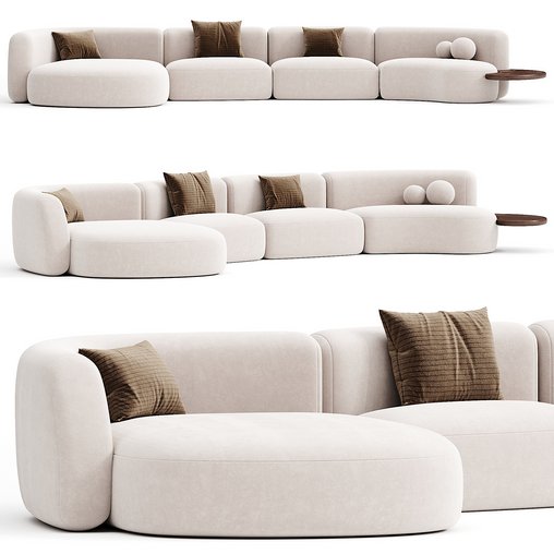 OZE MODULAR SOFA Delcourt Collection 3d model Download Maxve