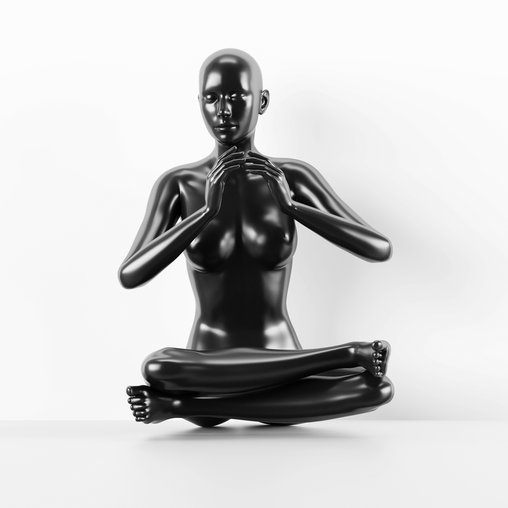 Female Meditation Pose statue 3d model Download Maxve