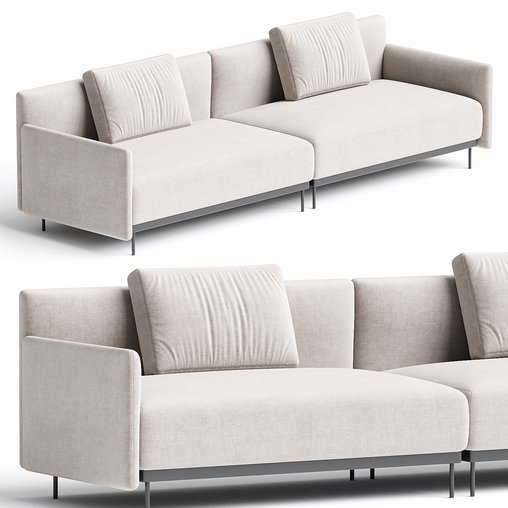 QUADRA Sofa with integrated magazine rack By HC28 Cosmo 2 3d model Download Maxve