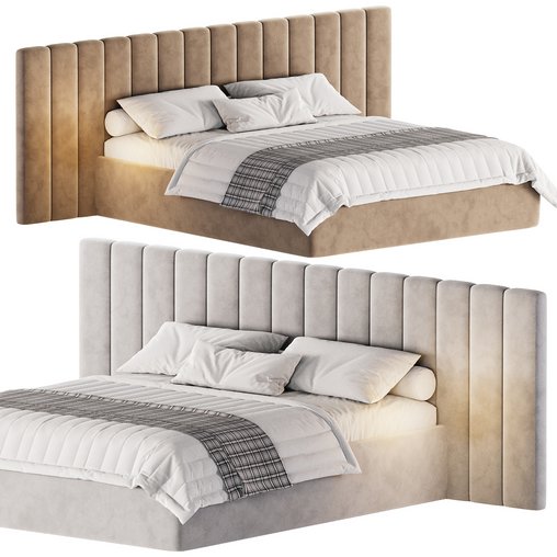 Bed soft wall panel VERONA 3d model Download Maxve