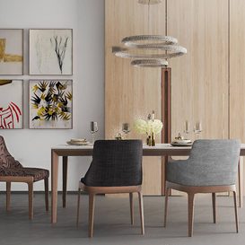Dining set 357 Download free 3d model 3ds max Maxve