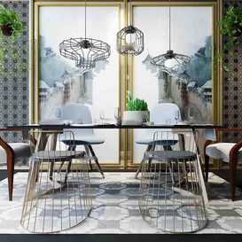 Dining set 358 Download free 3d model 3ds max Maxve