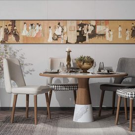 Dining set 360 Download free 3d model 3ds max Maxve