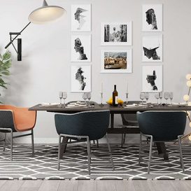 Dining set 402 Download free 3d model 3ds max Maxve