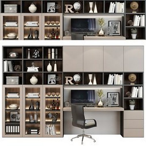 Office Furniture set 194 3d model Download Maxve