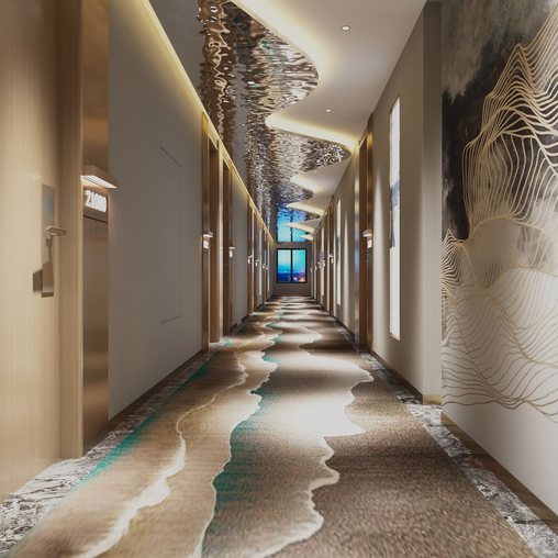 Hotel corridor 3d model Download Maxve