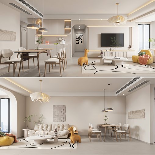 Modern living room bedroom 3d model Download Maxve