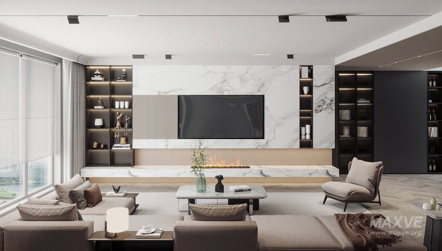 Living room 38 3d model Download Maxve