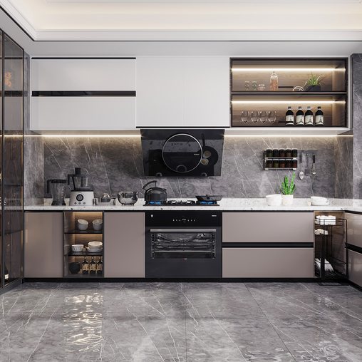 modern kitchen 3d model Download Maxve