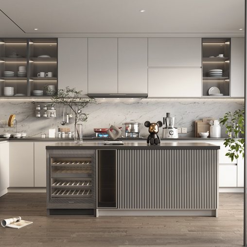 Modern Kitchen 3d model Download Maxve