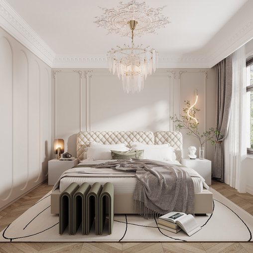French bedroom 3d model Download Maxve