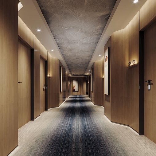 Hotel hallway 3d model Download Maxve