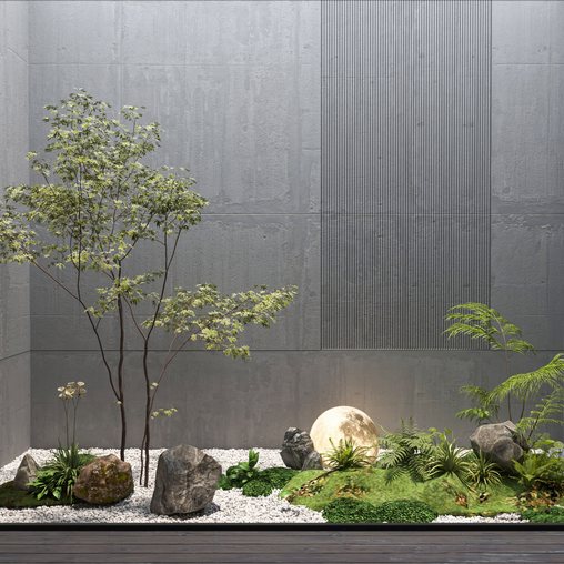 Modern Plant Potting Landscape 3d model Download Maxve
