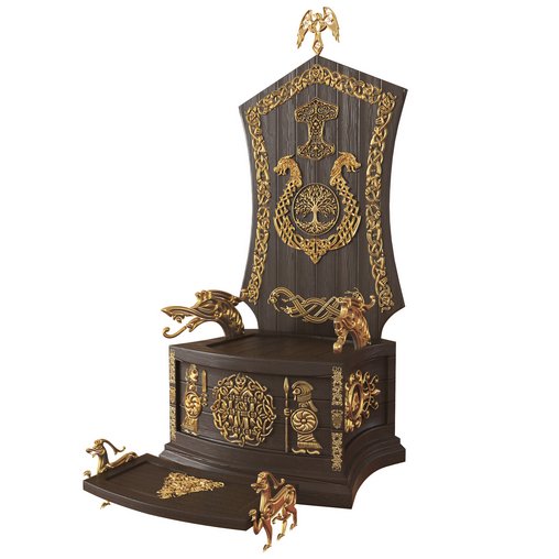 Viking throne 3d model Download Maxve