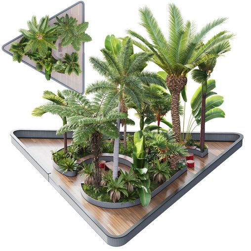 HQ HOTEL Outdoor Plants Set 3d model Download Maxve