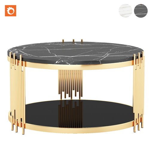 Camperian Rose Gold Coffee Table Marble 3d model Download Maxve
