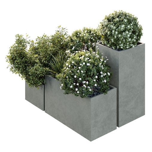 HQ Tree and bush garden box outdoor VOL 10 3d model Download Maxve