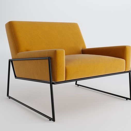 Regis Juniper Green Lounge Chair 3d model Download Maxve