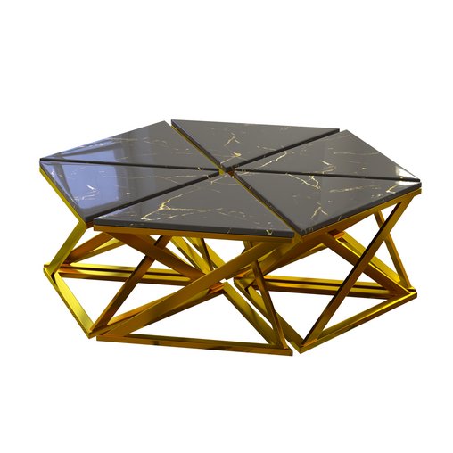 Coffee table Galaxy Gold Black for rent 3d model Download Maxve