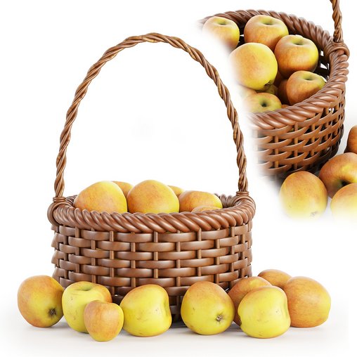 Basket Apples 3d model Download Maxve