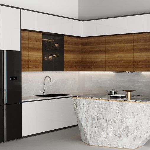 Kitchen design 3d model Download Maxve