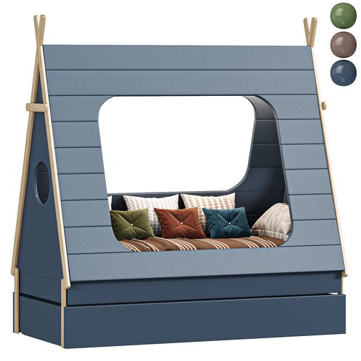 Wigwam bed with drawer KVOYA 11 3d model Download Maxve