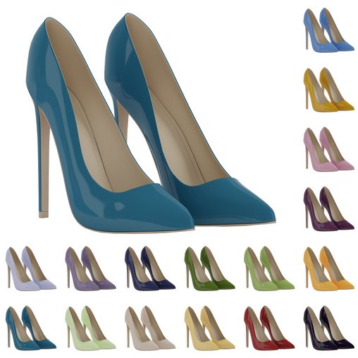 Lacquered Ladies High-heeled Shoes 3d model Download Maxve