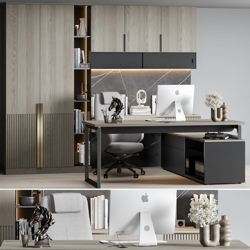 Boss Desk - Office Furniture 01 3d model Download Maxve