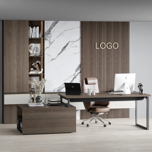 Boss Desk - Office Furniture 02 3d model Download Maxve