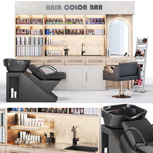 Hair Color Bar- Hair dye 3d model Download Maxve
