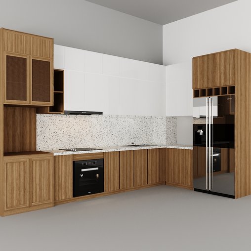 Kitchen Interior 3d model Download Maxve