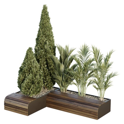 HQ Tree and bush garden box outdoor VOL 39 3d model Download Maxve