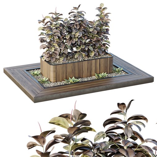HQ Tree and bush garden box outdoor VOL 33 3d model Download Maxve