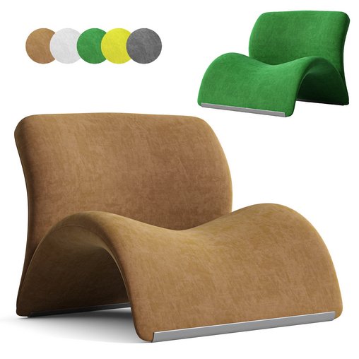 Modern Nordic Sweet Lip Lounge Chair 3d model Download Maxve