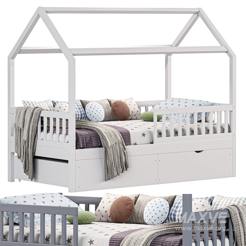 Solid wood childrens bed