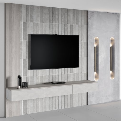 Tv Wall 46 3d model Download Maxve