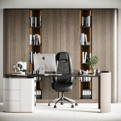 Boss Desk - Office Furniture 06 3d model Download Maxve