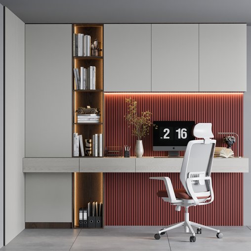 Home Office - Office Furniture 02 3d model Download Maxve