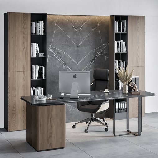 Boss Desk - Office Furniture 08 3d model Download Maxve