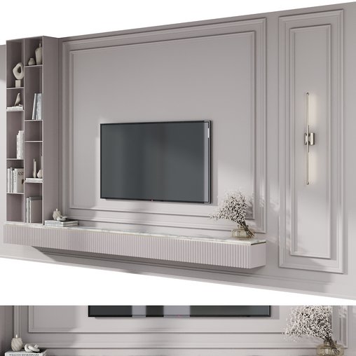 TV wall decor set8 3d model Download Maxve