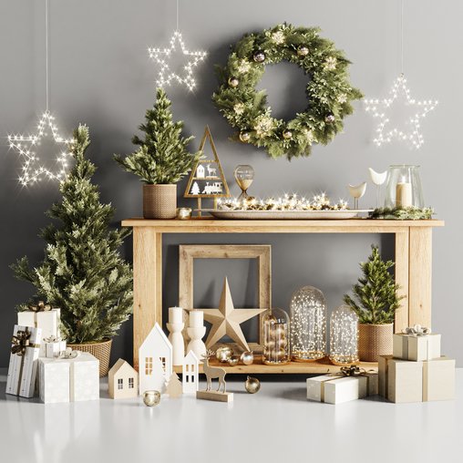 Christmas Decoration Set 01 3d model Download Maxve
