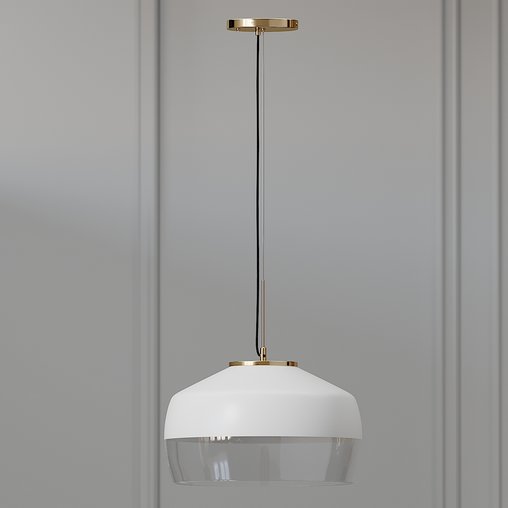COX & COX Oversized Frosted Glass & Brass Pendant 3d model Download Maxve