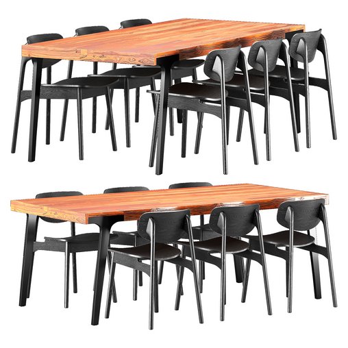 Dinning Table and Chair 3d model Download Maxve