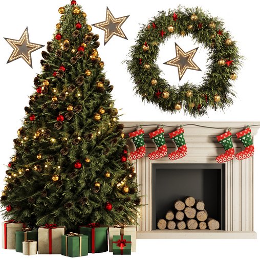 Christmas Tree Set4 3d model Download Maxve